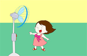 吹电风扇的小女孩flash动画